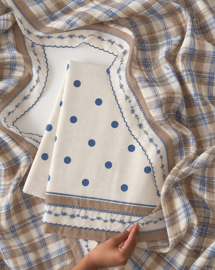 Violet Polka Organic Cotton Fabric