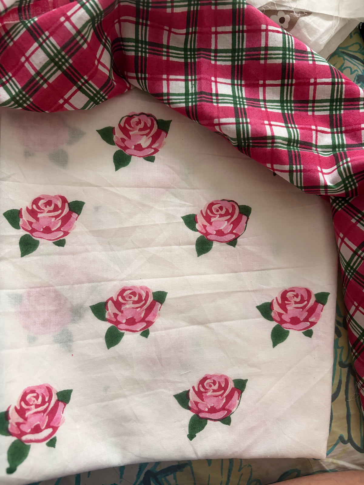Indian Rose Garden Organic Cotton Fabric