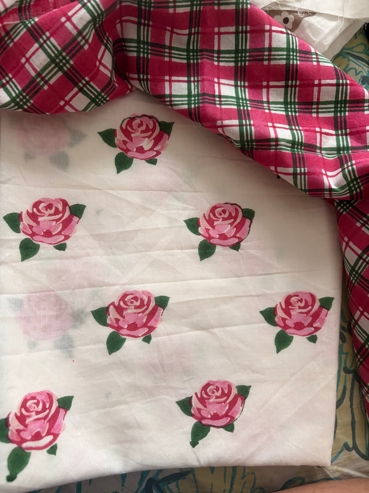 Indian Rose Garden Organic Cotton Fabric