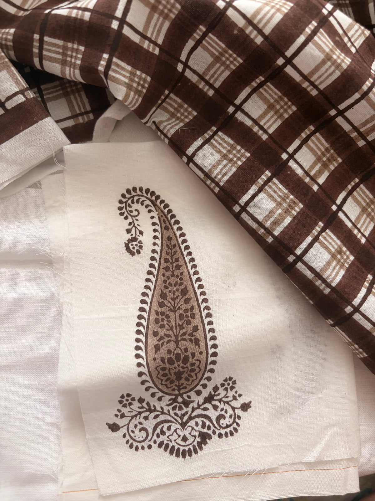 Blue Hand Block Printed Organic Cotton Fabric